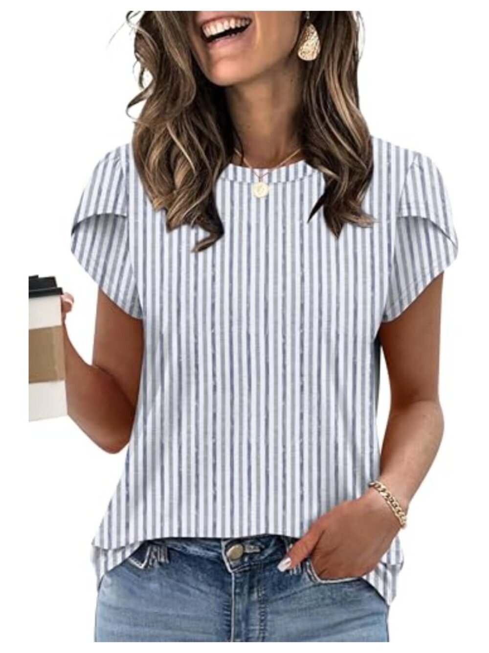 Womens Summer Tops Dressy Casual Blouses Short Sleeve Shirts for Beach Vacation
